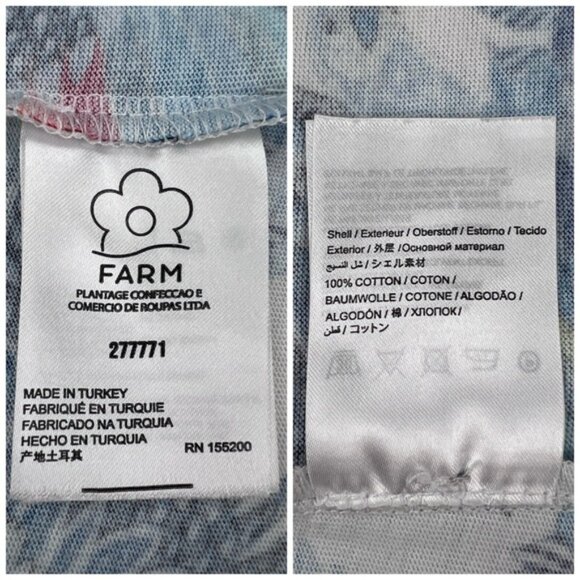 FARM Rio Aves Graphic T-shirt Women Sz. XS Safari Birds Parrots Rainbow Tropical - Picture 5 of 9